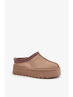 Nízké dámské sněhule s výšivkou na platformě světle béžové Narirya Nízké dámské sněhule s výšivkou na platformě světle béžové Narirya