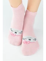 BAVLNĚNÉ PONOŽKY SE SILIKONEM SB009 DÍVKY