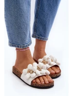 Dámské bílé sandály s ozdobami Bunlia
