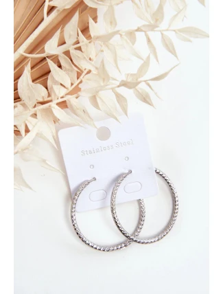 Módní stříbrné kruhové náušnice