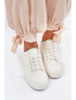 Dámské tenisky na platformě z ECO kůže Big Star – bílé