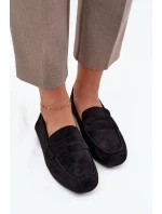Dámské loafersy mokasíny s plochou podrážkou Roseline – černé