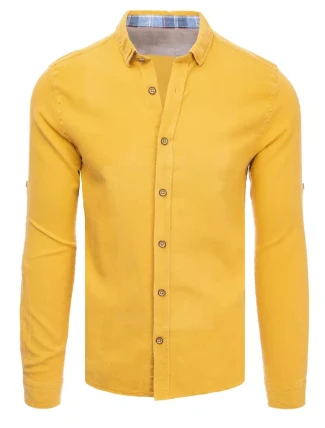 Pánská hořčicová košile FashionStreet DX2379 Pánská hořčicová košile FashionStreet DX2379