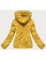 Žlutá krátká oboustranná dámská bunda pro přechodné období (M832A) Žlutá krátká oboustranná dámská bunda pro přechodné období (M832A)