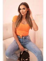 Dámská klasická bavlněná blůza s krátkým rukávem modrá