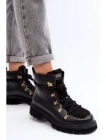 Dámské Kožené Trapery GOE MM2N4082 Černé Dámské Kožené Trapery GOE MM2N4082 Černé