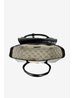 Lakovaná kabelka kufřík s rytím NOBO BAG5810-M20 Černá