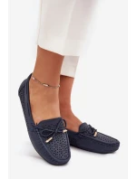 Dámské mokasíny s perforovaným vzorem a šněrováním Mirisa – granátové