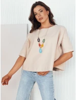 Dámská oversize halenka BULS beige FashionStreet RY2505 Dámská oversize halenka BULS beige FashionStreet RY2505