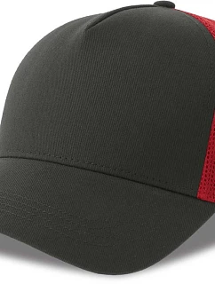 Atlantis Headwear Rapper Cotton-S 5 panelová Trucker kšiltovka 33.0260 dark grey/red