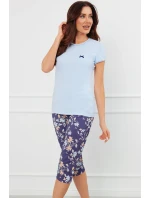 Italská móda Pulia cr.r. sp.3/4 barva:modrá/print Italská móda Pulia cr.r. sp.3/4 barva:modrá/print