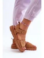 Dámské semišové sandály na platformě Big Star NN274705 Hnědé