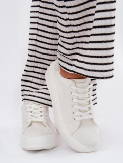 Dámské Plátěné Tenisky Na Platformě Big Star RR274463 Bílé