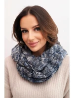 Dámský vlněný melírovaný silný šál na zimu KN24 jeansový+grafitový Dámský vlněný melírovaný silný šál na zimu KN24 jeansový+grafitový