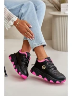 Zateplené Dámské Sportovní Boty Na Šněrování Na Platformě Černé Bialoa