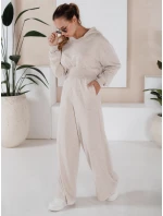 Dámský komplet širokých kalhot a mikiny MINALIA beige FashionStreet AY0917 Dámský komplet širokých kalhot a mikiny MINALIA beige FashionStreet AY0917