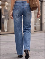 Dámské džíny s širokými dlouhými nohavicemi, modré, FashionStreet UY3112 Dámské džíny s širokými dlouhými nohavicemi, modré, FashionStreet UY3112
