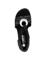Pohodlné černé sandály Rieker W RKR679 Pohodlné černé sandály Rieker W RKR679