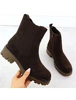 Dámské kožené kotníkové boty, hnědé, Sergio Leone TR25733-S