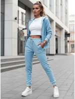 Dámské velurové modré tepláky FashionStreet UY2835