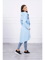 Delší zadní plášť modrý