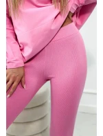 Bavlněná mikina s kapucí + legíny růžový Bavlněná mikina s kapucí + legíny růžový