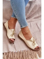 Zazoo 2660 Kožené Dámské Baletky Jasně Béžové