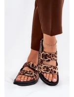 Dámské Sandály S Přezkami V Panteře Hnědé Seladith