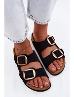 Dámské pantofle na korkové podrážce s řemínky Lee Cooper LCW-26-35-4455L Černé