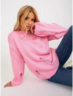 Dámský svetr BA SW 8043 .08X růžová - FPrice Dámský svetr BA SW 8043 .08X růžová - FPrice