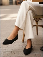 Dámské semišové baleríny se špičatou špičkou černé FashionStreet ZY1424