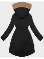 Černá dámská bunda se stahováním v pase S'West (B8352-1)