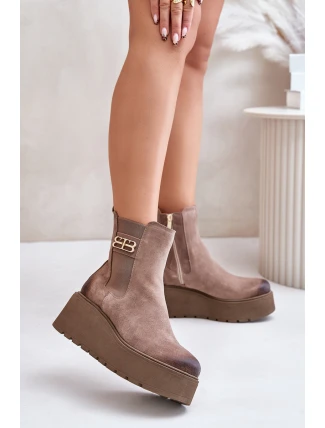 Zazoo 60498 Dámské Botky Chelsea Na Platformě A Klínu Černé