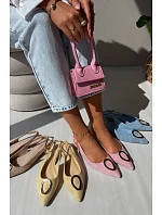 Dámské sandály na ploché podrážce s ozdobou modré Sparkle