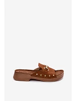 Semišové dámské pantofle Inblu TF0002KU Camel