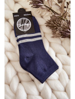 Mládež bavlněné kotníkové ponožky námořnická modrá