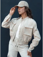 Dámská bunda bomber PRIEV béžová FashionStreet TY4306