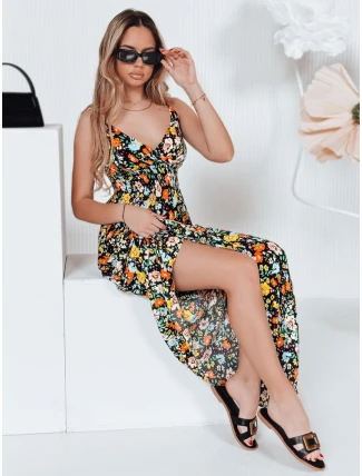 FLOWMISS černé květované maxi šaty FashionStreet EY2627