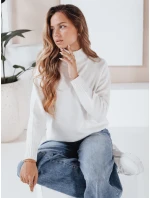 Dámský svetr s polovičním rolákem bílý FashionStreet MY2531