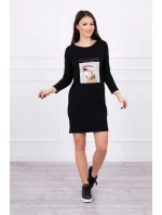 Šaty s potiskem koše černé