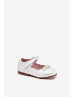 Dětské Baletky Na Suchý Zip S Květinami Bílé Nikione