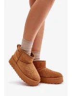 Sněhule se zdobením na platformě Big Star OO274A104 Camel