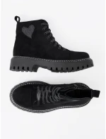 Praktické dámské černé kotníčkové boty platforma Praktické dámské černé kotníčkové boty platforma