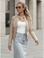 SKINVEX dámská přechodná kožená bunda béžová FashionStreet TY4744