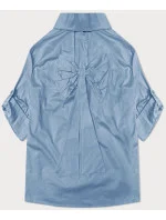Světle modrá košile s ozdobnou mašlí na zádech (24018) Světle modrá košile s ozdobnou mašlí na zádech (24018)