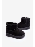 Dětské zimní boty s polstrováním na zip černé Big Star MM374100 Dětské zimní boty s polstrováním na zip černé Big Star MM374100