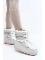 Dámské vázané sněhové boty bílé Soia