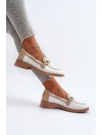 Dámské kožené mokasíny Maciejka 06493-11 Bílo-Bežové