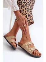 Dámské sandály se zlatými přezkami Fronila