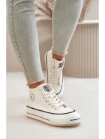 Zateplené Dámské Tenisky Na Platformě Eko Kůže Big Star OO274061 Bílé